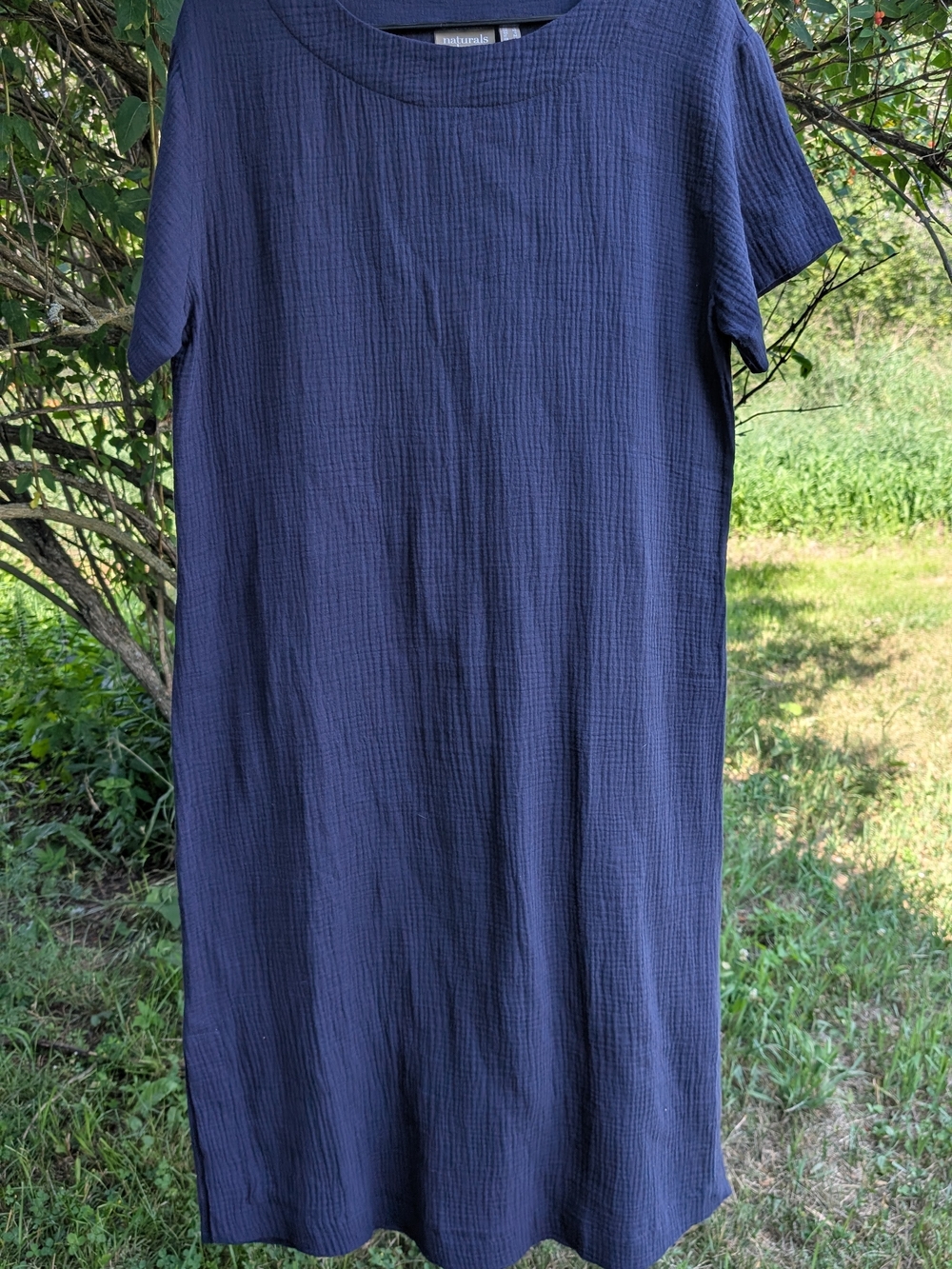 Naturals Navy Short-Sleeve Midi Dress